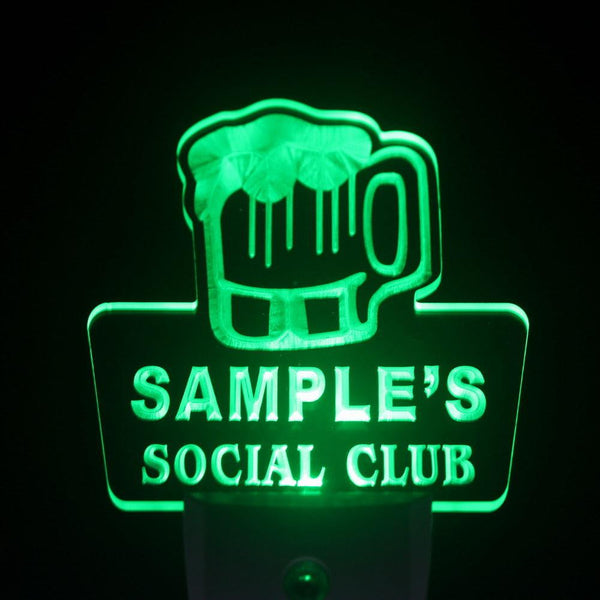 ADVPRO Name Personalized Custom Social Club Home Bar Beer Day/ Night Sensor LED Sign wspz-tm - Green