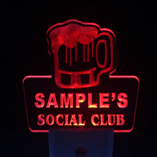 ADVPRO Name Personalized Custom Social Club Home Bar Beer Day/ Night Sensor LED Sign wspz-tm - Red