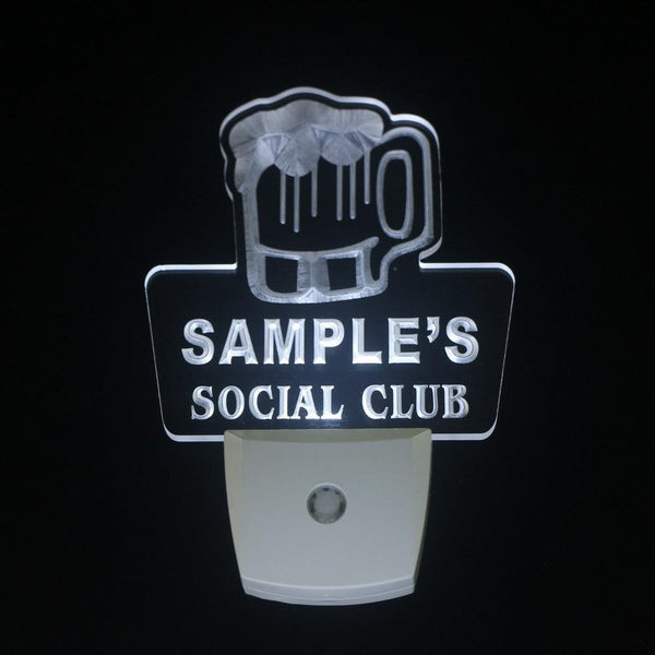 ADVPRO Name Personalized Custom Social Club Home Bar Beer Day/ Night Sensor LED Sign wspz-tm - White