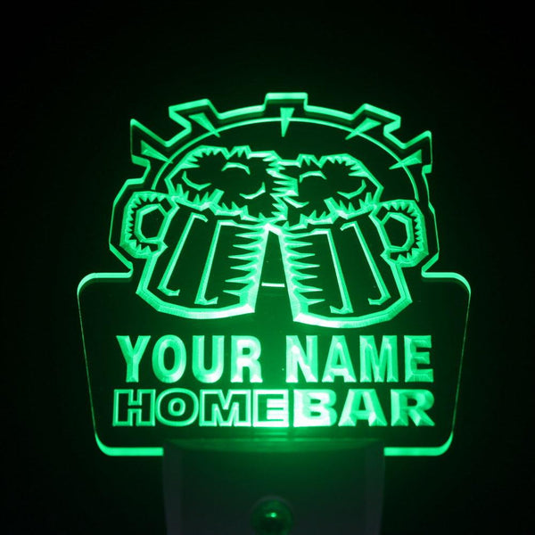 ADVPRO Name Personalized Custom Family Home Brew Mug Cheers Bar Beer Day/ Night Sensor LED Sign wsq-tm - Green