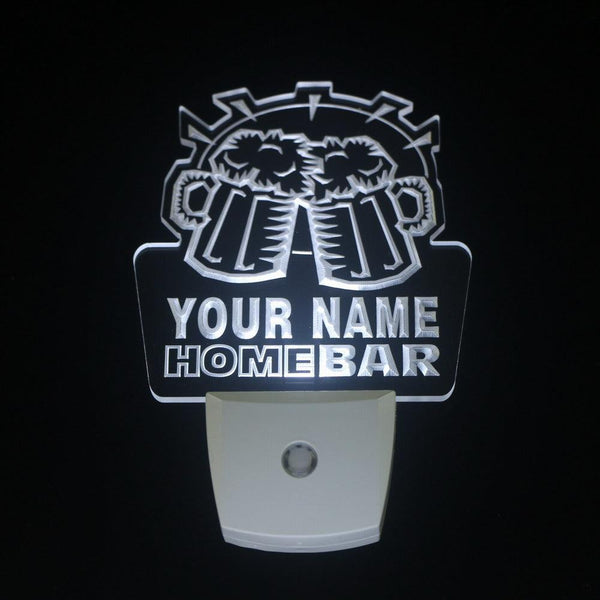 ADVPRO Name Personalized Custom Family Home Brew Mug Cheers Bar Beer Day/ Night Sensor LED Sign wsq-tm - White