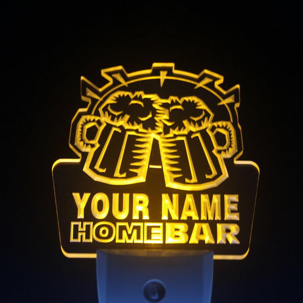 ADVPRO Name Personalized Custom Family Home Brew Mug Cheers Bar Beer Day/ Night Sensor LED Sign wsq-tm - Yellow
