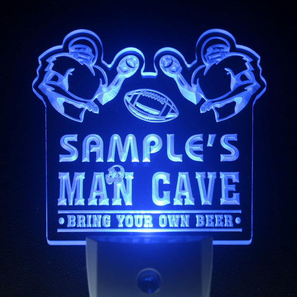 ADVPRO Name Personalized Custom Man Cave Football Bar Beer Day/ Night Sensor LED Sign wsqa-tm - Blue