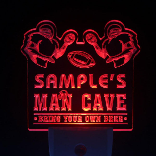 ADVPRO Name Personalized Custom Man Cave Football Bar Beer Day/ Night Sensor LED Sign wsqa-tm - Red