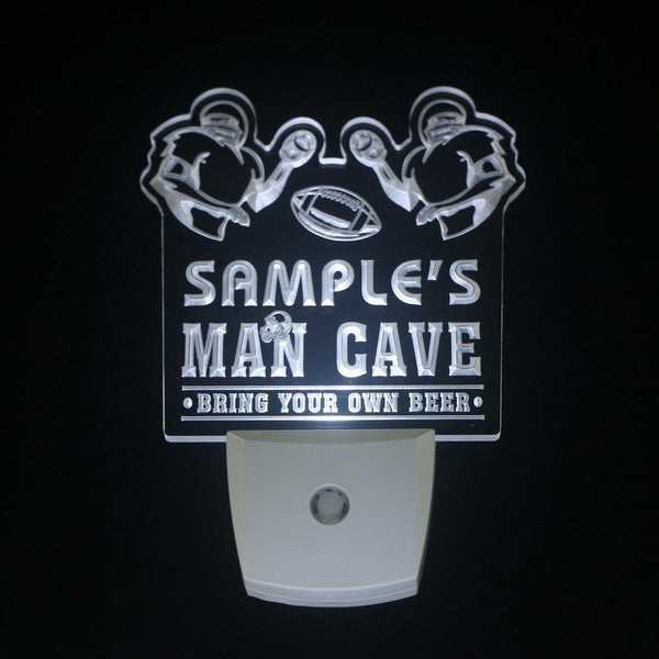ADVPRO Name Personalized Custom Man Cave Football Bar Beer Day/ Night Sensor LED Sign wsqa-tm - White