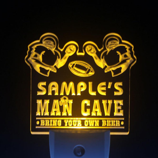 ADVPRO Name Personalized Custom Man Cave Football Bar Beer Day/ Night Sensor LED Sign wsqa-tm - Yellow