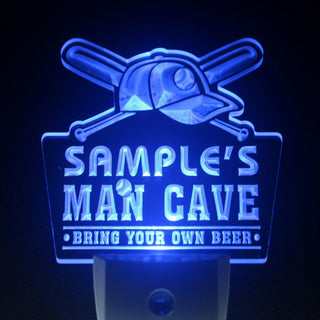 ADVPRO Name Personalized Custom Man Cave Baseball Bar Beer Day/ Night Sensor LED Sign wsqb-tm - Blue
