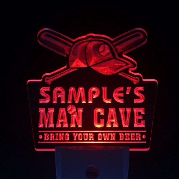 ADVPRO Name Personalized Custom Man Cave Baseball Bar Beer Day/ Night Sensor LED Sign wsqb-tm - Red