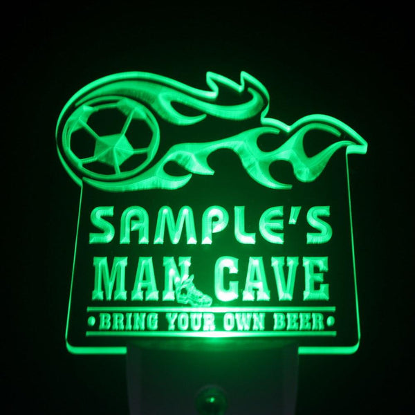 ADVPRO Name Personalized Custom Man Cave Soccer Bar Beer Day/ Night Sensor LED Sign wsqd-tm - Green