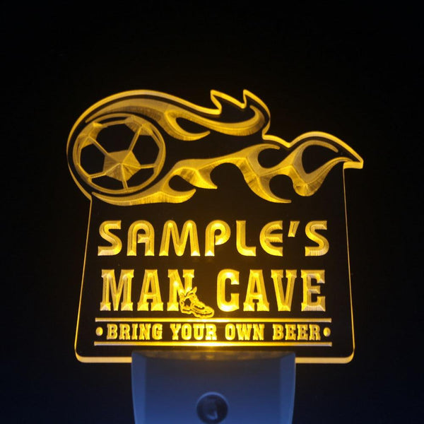 ADVPRO Name Personalized Custom Man Cave Soccer Bar Beer Day/ Night Sensor LED Sign wsqd-tm - Yellow