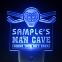 ADVPRO Name Personalized Custom Man Cave Hockey Bar Beer Day/ Night Sensor LED Sign wsqe-tm - Blue