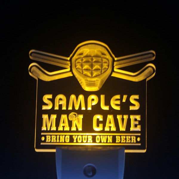 ADVPRO Name Personalized Custom Man Cave Hockey Bar Beer Day/ Night Sensor LED Sign wsqe-tm - Yellow