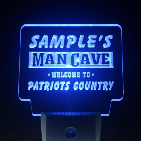 ADVPRO Name Personalized Custom Man Cave Patriots Country Pub Bar Beer Day/ Night Sensor LED Sign wsqf-tm - Blue