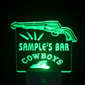 ADVPRO Name Personalized Custom Cowboys Leave Your Guns at The Bar Beer Day/ Night Sensor LED Sign wsqg-tm - Green