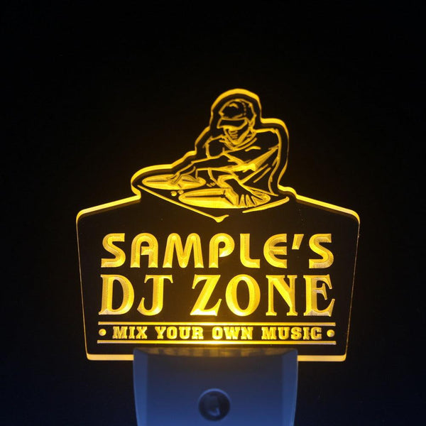 ADVPRO Name Personalized Custom DJ Zone Music Turntable Disco Bar Beer Day/ Night Sensor LED Sign wsqh-tm - Yellow