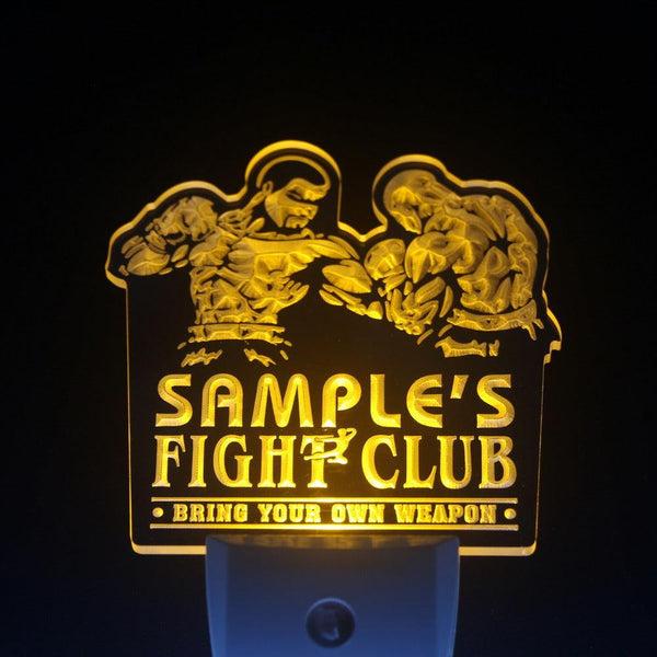 ADVPRO Name Personalized Custom Fight Club Bring Your Weapon Bar Beer Day/ Night Sensor LED Sign wsqj-tm - Yellow