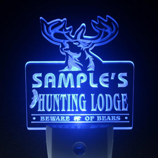 ADVPRO Name Personalized Custom Hunting Lodge Firearms Man Cave Bar Day/ Night Sensor LED Sign wsql-tm - Blue