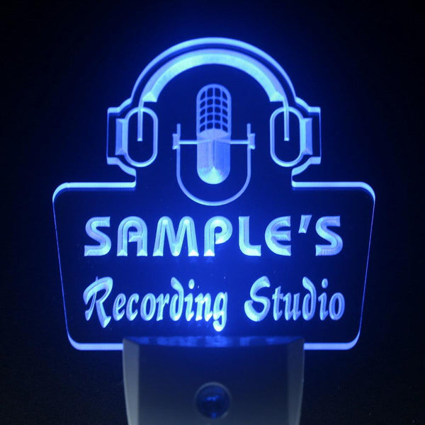 ADVPRO Name Personalized Custom Recording Studio Microphone Day/ Night Sensor LED Sign wsqm-tm - Blue