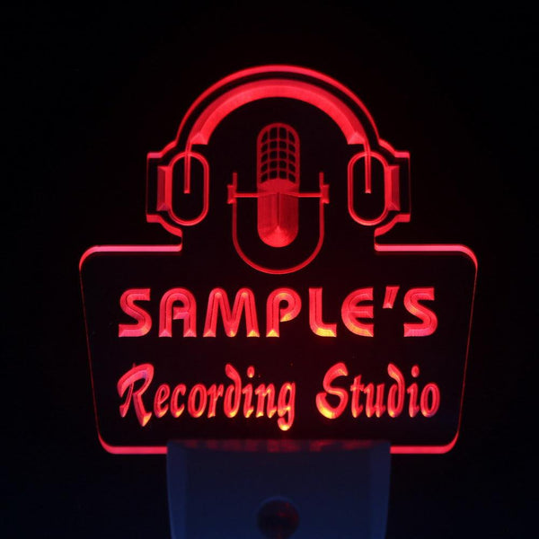 ADVPRO Name Personalized Custom Recording Studio Microphone Day/ Night Sensor LED Sign wsqm-tm - Red