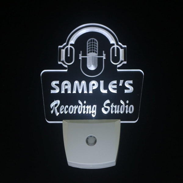 ADVPRO Name Personalized Custom Recording Studio Microphone Day/ Night Sensor LED Sign wsqm-tm - White