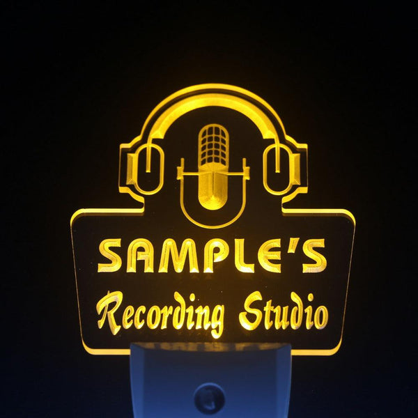 ADVPRO Name Personalized Custom Recording Studio Microphone Day/ Night Sensor LED Sign wsqm-tm - Yellow