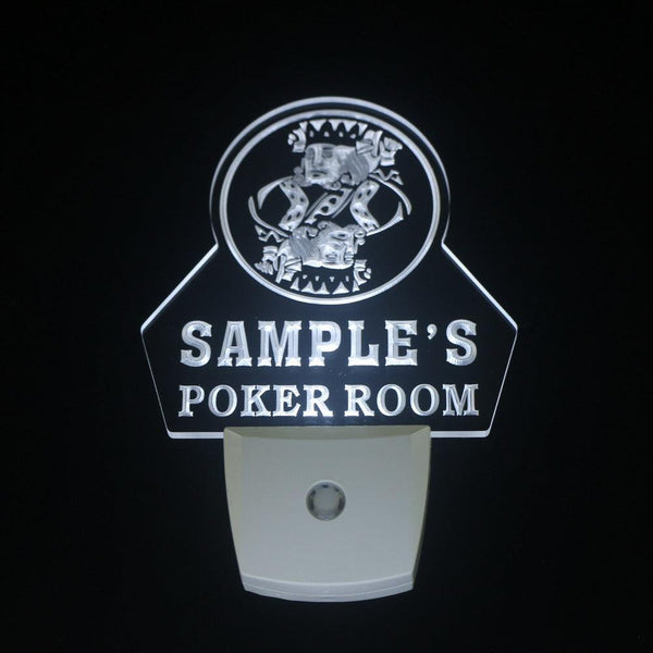 ADVPRO Name Personalized Custom World's Best Poker Room Liquor Bar Beer Day/ Night Sensor LED Sign wsqn-tm - White