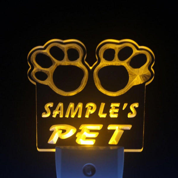 ADVPRO Name Personalized Custom Pet Grooming Paw Print Bar Beer Day/ Night Sensor LED Sign wsqq-tm - Yellow