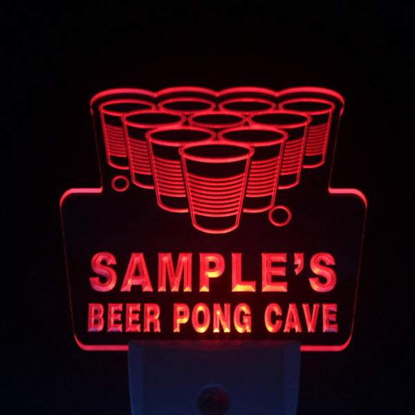 ADVPRO Name Personalized Custom Beer Pong Cave Bar Beer Day/ Night Sensor LED Sign wsqr-tm - Red