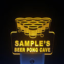 ADVPRO Name Personalized Custom Beer Pong Cave Bar Beer Day/ Night Sensor LED Sign wsqr-tm - Yellow