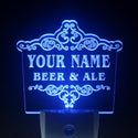 ADVPRO Name Personalized Custom Beer & Ale Vintage Bar Cold Beer Day/ Night Sensor LED Sign wsqs-tm - Blue