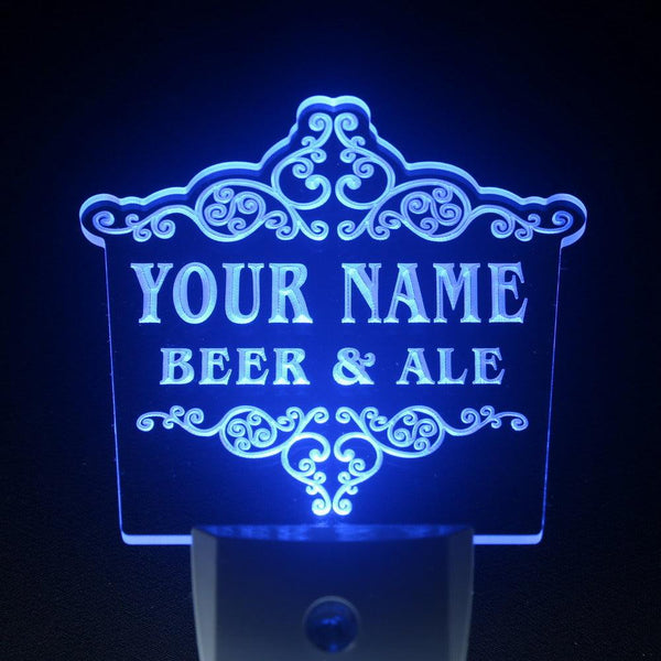 ADVPRO Name Personalized Custom Beer & Ale Vintage Bar Cold Beer Day/ Night Sensor LED Sign wsqs-tm - Blue