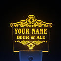 ADVPRO Name Personalized Custom Beer & Ale Vintage Bar Cold Beer Day/ Night Sensor LED Sign wsqs-tm - Yellow