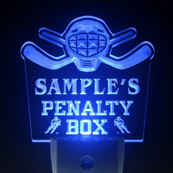 ADVPRO Name Personalized Custom Hockey Penatly Box Bar Beer Day/ Night Sensor LED Sign wsqt-tm - Blue