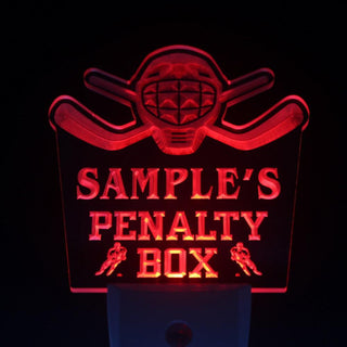 ADVPRO Name Personalized Custom Hockey Penatly Box Bar Beer Day/ Night Sensor LED Sign wsqt-tm - Red