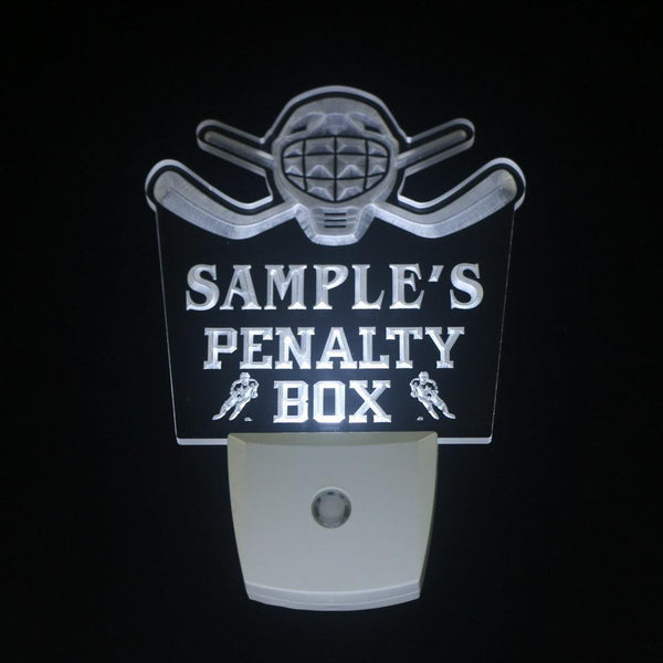 ADVPRO Name Personalized Custom Hockey Penatly Box Bar Beer Day/ Night Sensor LED Sign wsqt-tm - White