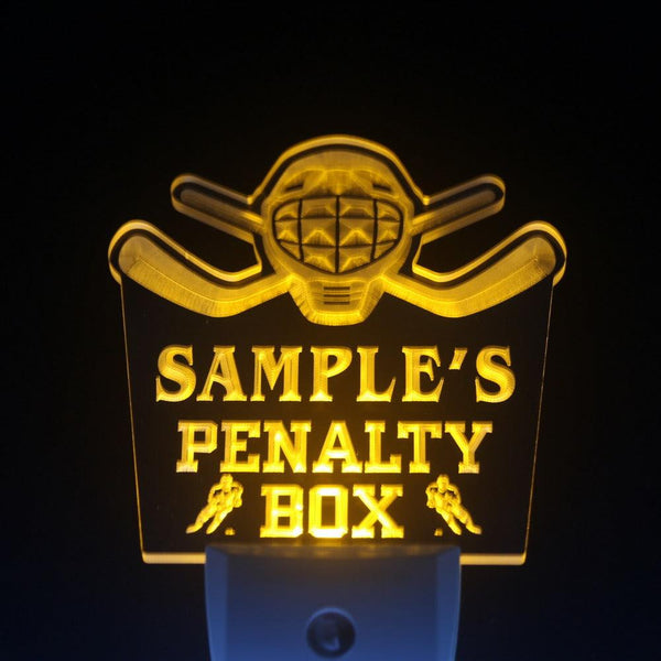 ADVPRO Name Personalized Custom Hockey Penatly Box Bar Beer Day/ Night Sensor LED Sign wsqt-tm - Yellow