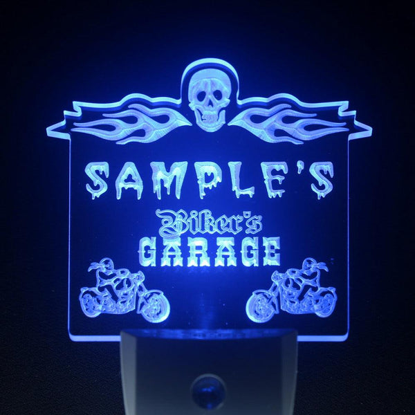 ADVPRO Name Personalized Custom Biker's Garage Motorcycle Repair Bar Day/ Night Sensor LED Sign wsqu-tm - Blue