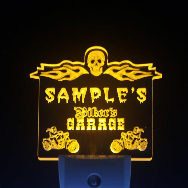 ADVPRO Name Personalized Custom Biker's Garage Motorcycle Repair Bar Day/ Night Sensor LED Sign wsqu-tm - Yellow