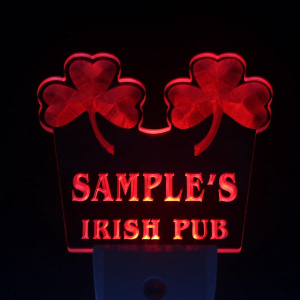 ADVPRO Name Personalized Custom Luck o' The Irish Pub St Patrick's Day/ Night Sensor LED Sign wsqv-tm - Red
