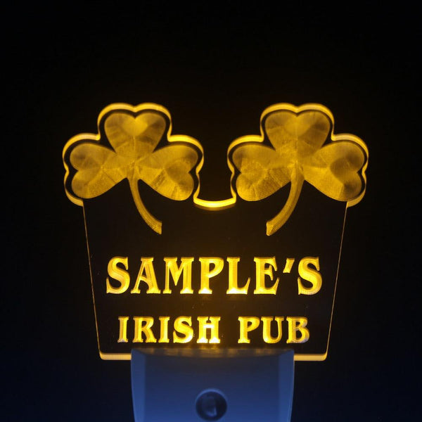 ADVPRO Name Personalized Custom Luck o' The Irish Pub St Patrick's Day/ Night Sensor LED Sign wsqv-tm - Yellow