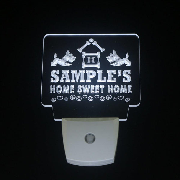 ADVPRO Name Personalized Custom Home Sweet Home Scottie Peace Love Day/ Night Sensor LED Sign wsta-tm - White