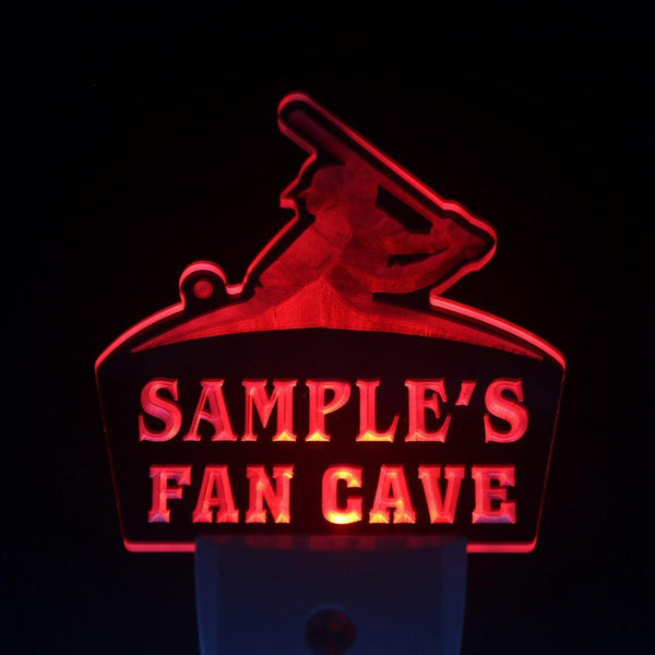 ADVPRO Name Personalized Custom Baseball Fan Cave Man Room Bar Beer Day/ Night Sensor LED Sign wstc-tm - Red