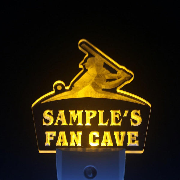 ADVPRO Name Personalized Custom Baseball Fan Cave Man Room Bar Beer Day/ Night Sensor LED Sign wstc-tm - Yellow