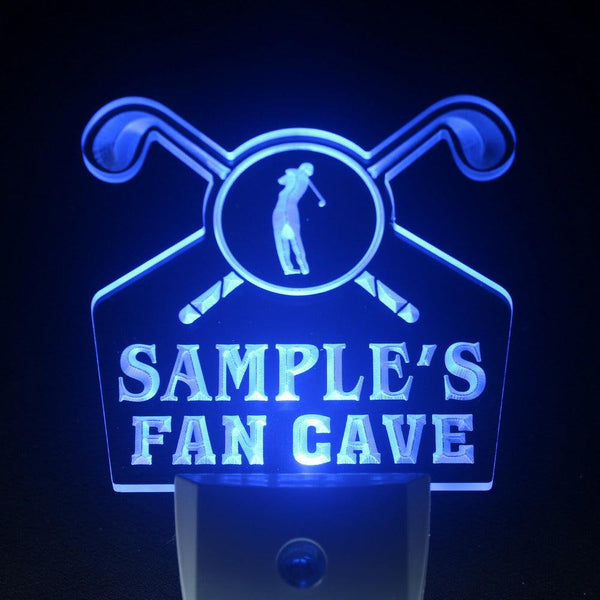 ADVPRO Name Personalized Custom Golf Fan Cave Man Room Bar Beer Day/ Night Sensor LED Sign wstf-tm - Blue