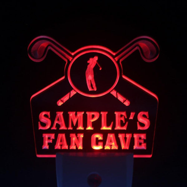 ADVPRO Name Personalized Custom Golf Fan Cave Man Room Bar Beer Day/ Night Sensor LED Sign wstf-tm - Red
