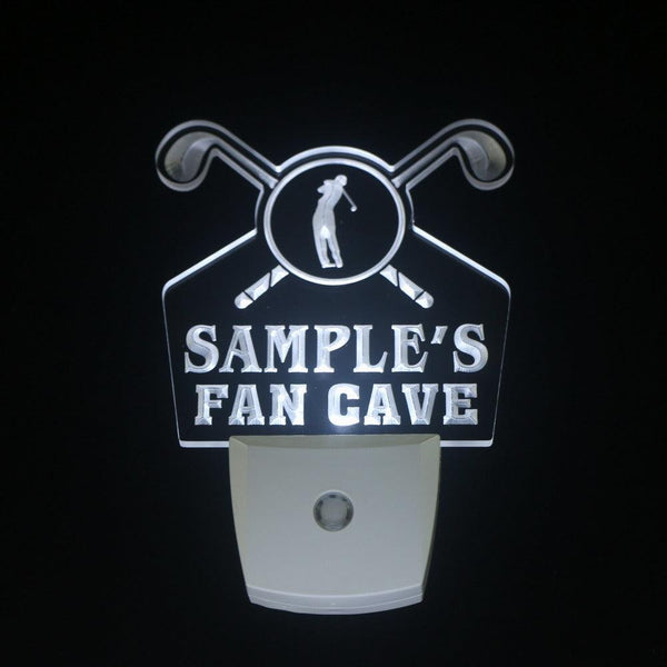 ADVPRO Name Personalized Custom Golf Fan Cave Man Room Bar Beer Day/ Night Sensor LED Sign wstf-tm - White