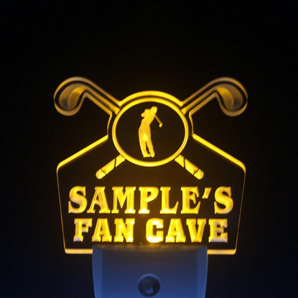 ADVPRO Name Personalized Custom Golf Fan Cave Man Room Bar Beer Day/ Night Sensor LED Sign wstf-tm - Yellow