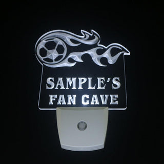 ADVPRO Name Personalized Custom Bar Soccer Football Fan Cave Man Beer Day/ Night Sensor LED Sign wsth-tm - White