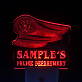 ADVPRO Name Personalized Custom Police Station Badge Bar Beer Day/ Night Sensor LED Sign wstk-tm - Red