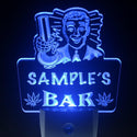 ADVPRO Name Personalized Custom Marijuana High Life Bar Beer Day/ Night Sensor LED Sign wstp-tm - Blue